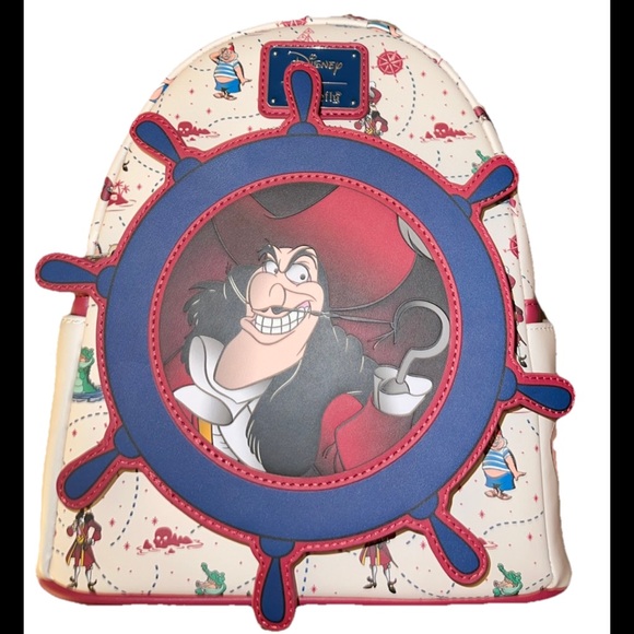 Loungefly Handbags - Loungefly Captain Hook Cream and Blue Backpack